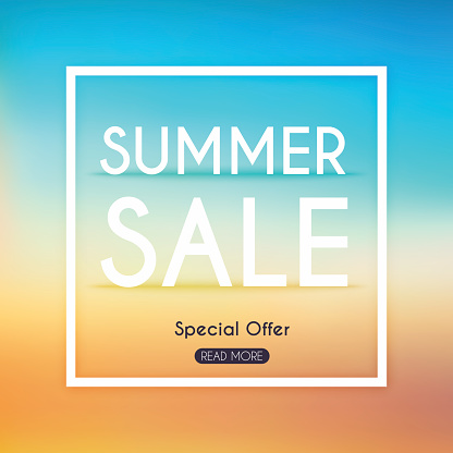 Summer Sale Banner. Sale Poster, Sale Flyer, Sale Vector. Blurred background. Vector illustration.