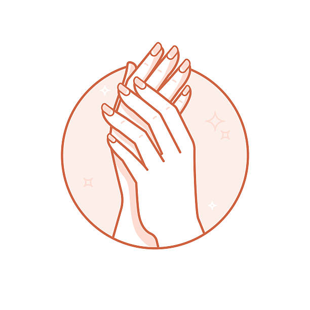 illustrazioni stock, clip art, cartoni animati e icone di tendenza di mano care - manicure