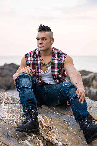 istock Handsome Athletic Man Looking Away Against Sky 524159238
