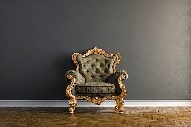 3 d render intérieur vintage fauteuil - antique furniture old old fashioned photos et images de collection