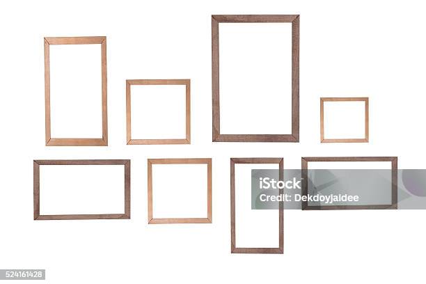 Wooden Photo Frame Isolated White Background Stock Photo - Download Image Now - Picture Frame, Border - Frame, Construction Frame