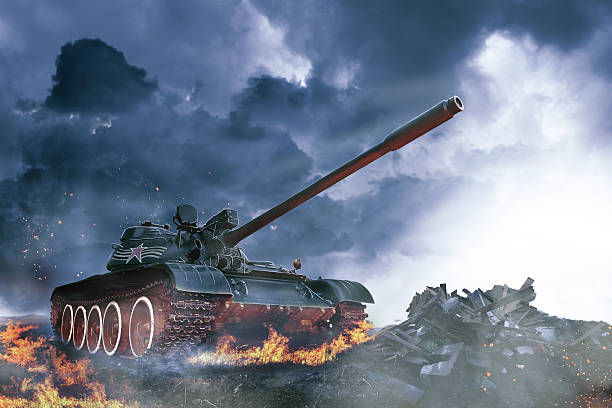 istock Tank in the conflict zone. Combat operation in wartime 524162074