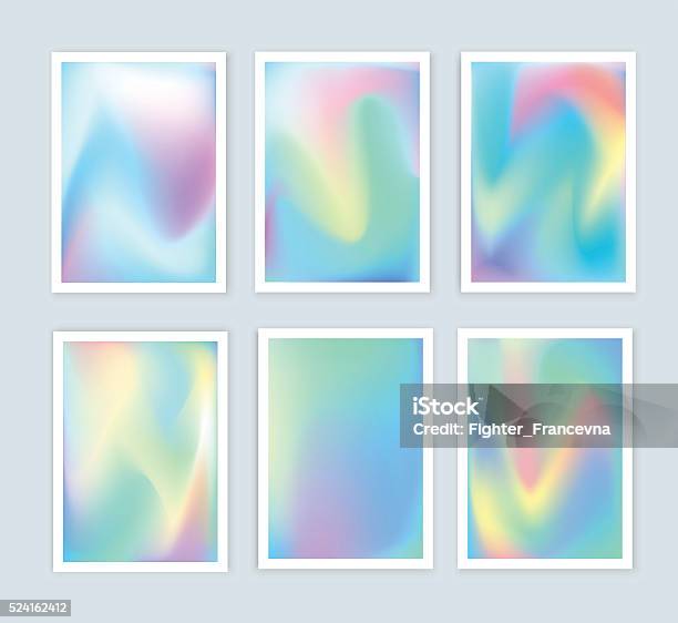 Bright Holographic Backgrounds Set For A Different Design Stock Illustration - Download Image Now