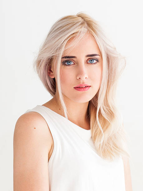 istock Blushed tender girl on white background 524162770