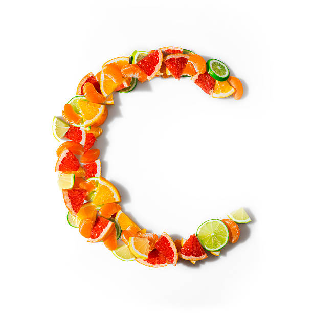 Vitamin C Vitamin C With Citrus Fruits vitamin c stock pictures, royalty-free photos & images