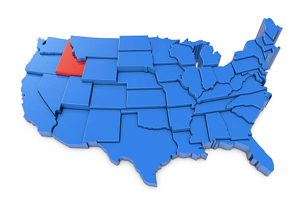 istock USA map with Idaho state highlighted in red 524165040
