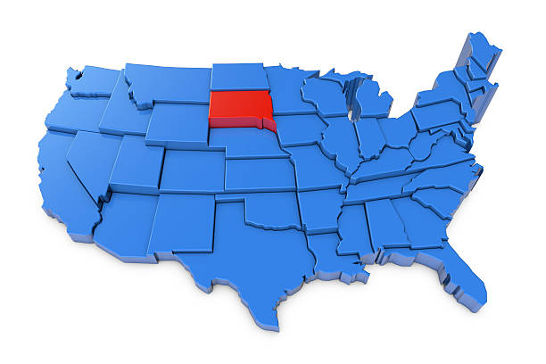 istock USA map with South Dakota state highlighted in red 524165874
