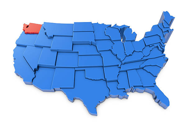 istock USA map with Washington state highlighted in red 524166060