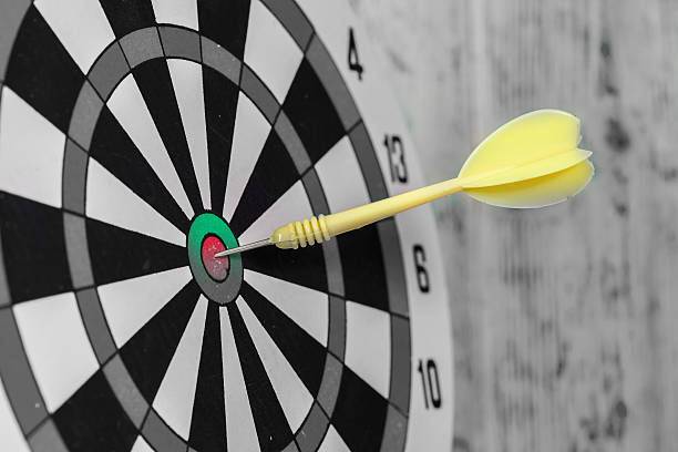 istock Dart hit the center of dartboard 524166148