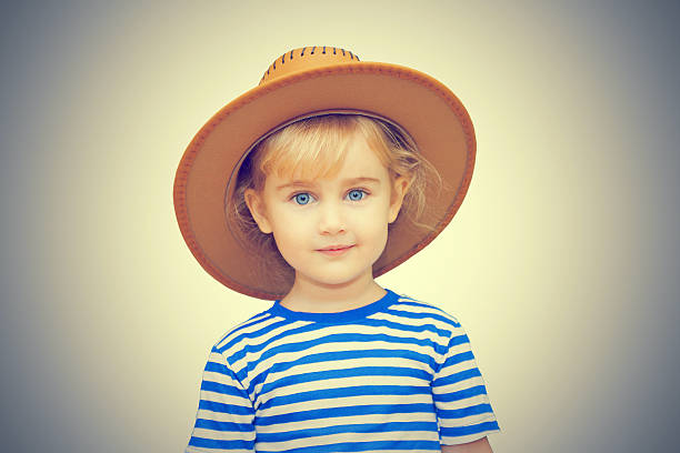 istock Little girl with hat on 524167002
