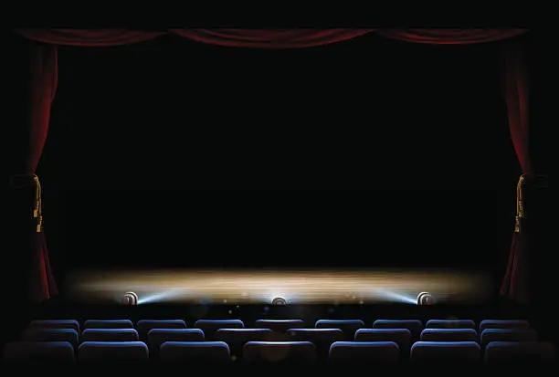 Vector illustration of Theatre Stage and Curtains