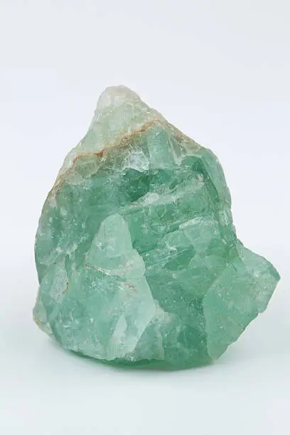 Green fluorite. Mineral natural stone on a white background.