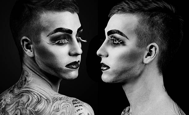 istock Handsome young man fashion model with make-up 524171025