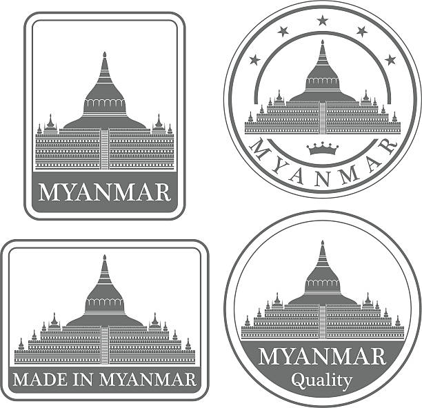 ミャンマー - shwezigon paya点のイラスト素材／クリップアート素材／マンガ素材／アイコン素材