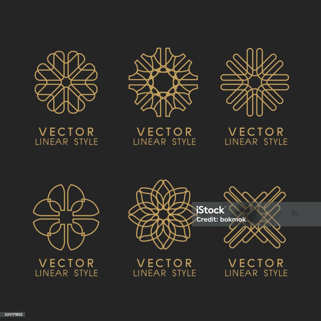Stylized Linear Linear Style 02 Stock Illustration - Download Image Now - Badge ...