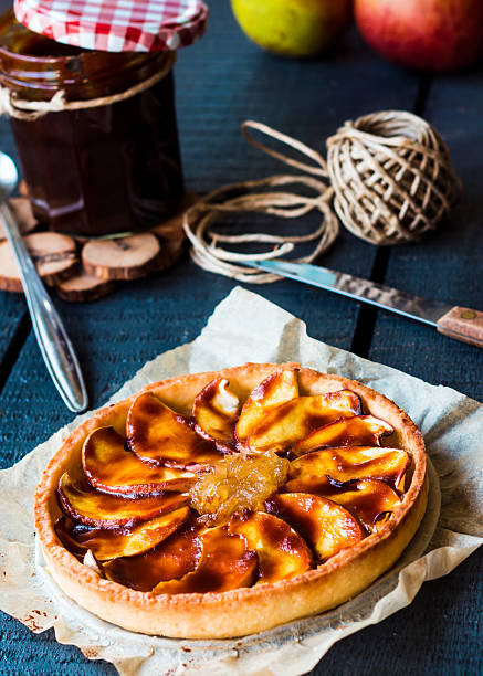 istock apple tart on a sand base with pear jam 524171869