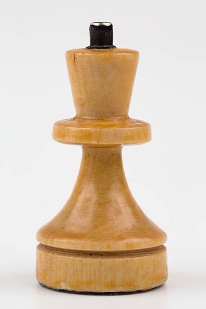 istock Wooden chess pieces on a white background 524171954