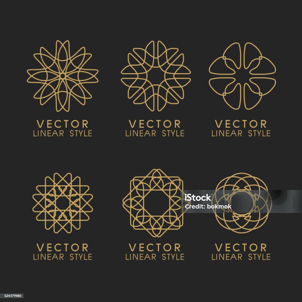 Stylized Linear Linear Style 09 Stock Illustration - Download Image Now - Badge ...