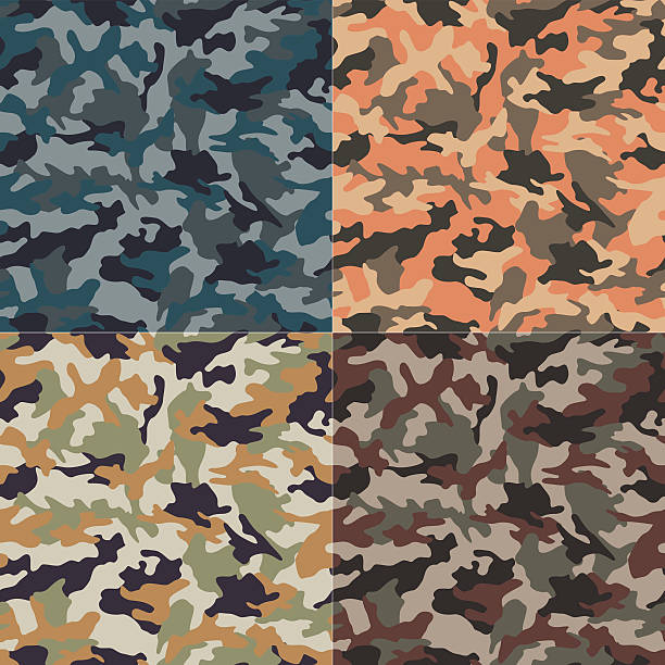 seamless camouflage pattern seamless camouflage pattern woodland camo stock illustrations