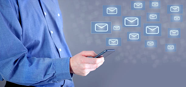 istock Mobile email in hand of businessman 524174421