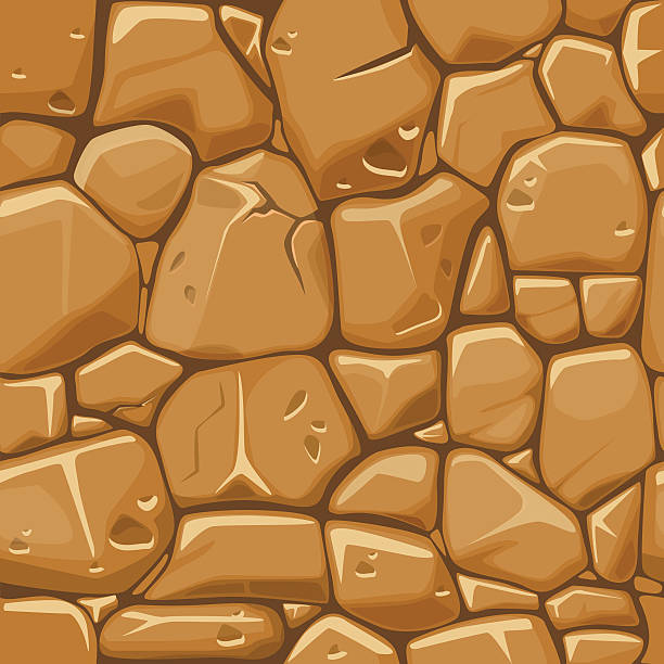 ilustraciones, imágenes clip art, dibujos animados e iconos de stock de textura de piedra fondo sin costuras en tonos marrón. - stone pebble rock backgrounds