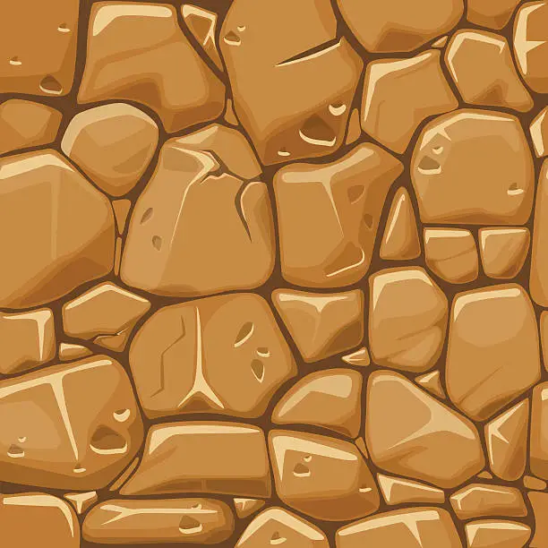 Vector illustration of Stone texture in brown colors seamless background.