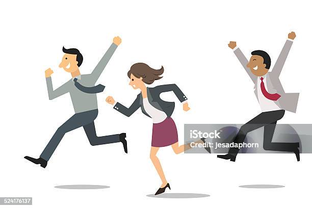 Happy Businesspeople Stock Illustration - Download Image Now - Business, Cartoon, Illustration