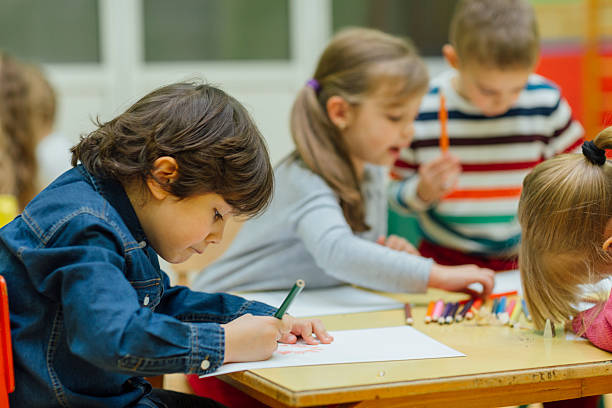 istock Happy Little Boy In Kindergarten 524176200
