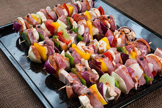istock Raw pork skewers ready for grilling 524177506