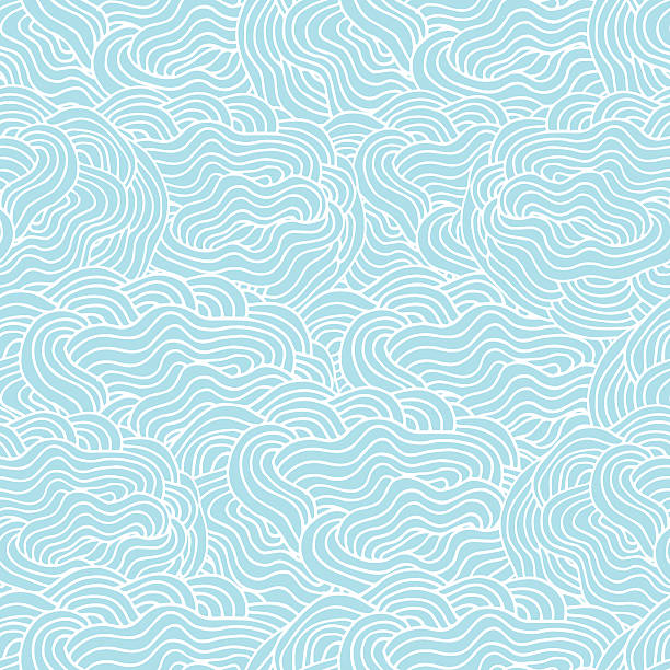 bildbanksillustrationer, clip art samt tecknat material och ikoner med abstract seamless background pattern made of hand drawn elements - ocean