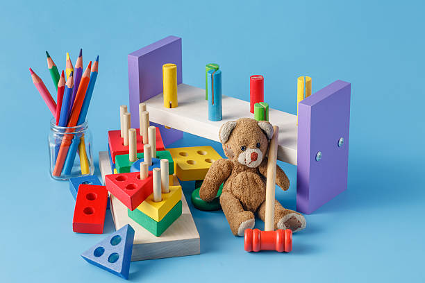 istock Colorful wooden toy building blocks 524178420