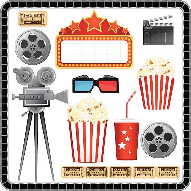 Vector illustration of Movie and Film Industry Elements