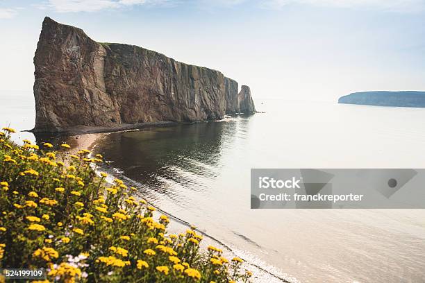 Perce Landscape In Quebec Stock Photo - Download Image Now - Gaspe Peninsula, Hole, Aerial View