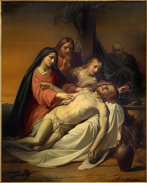 istock Brussels - Pieta painting in Notre Dame de la Chapelle 524200503