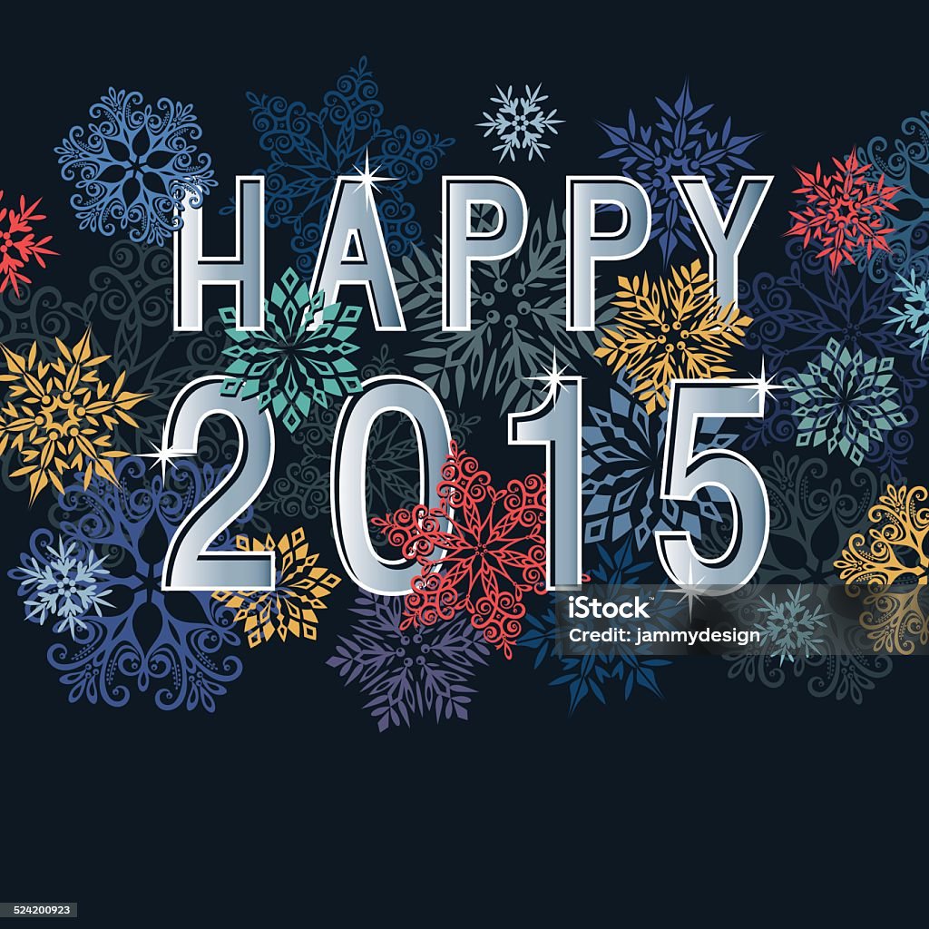 Tarjeta de feliz Año Nuevo, 2015 - arte vectorial de 2015 libre de derechos