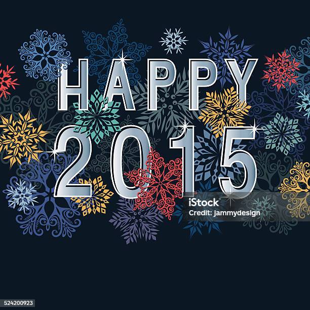 Ilustración de Tarjeta De Feliz Año Nuevo 2015 y más Vectores Libres de Derechos de 2015 - 2015, Belleza, Belleza de la naturaleza