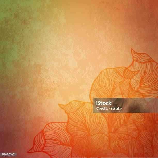 Abstract Autumn Vintage Background Stock Illustration - Download Image Now - Border - Frame, Illustration, Orange Color