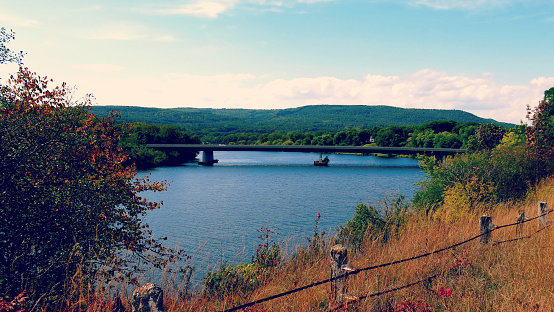 The Mohawk Valley and Mohawk River with bridge taken from Route 5 in Scotia, NY.