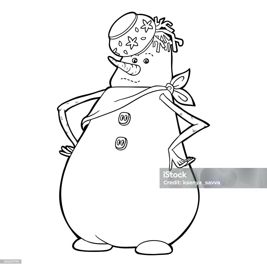 Coloring book (snowman) Activity stock vector