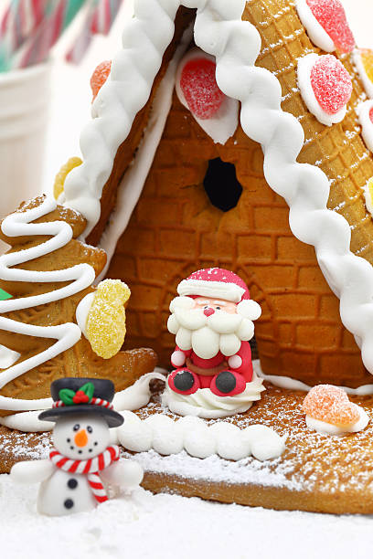 istock Christmas cookie house with festive decoration 524232667