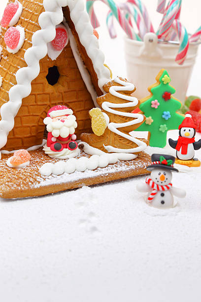 istock Christmas cookie house with festive decoration 524232673