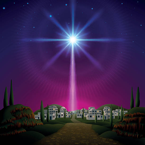 Bethlehem Star of Bethlehem. EPS 10, contains trasparency, contains mesh. gospel stock illustrations