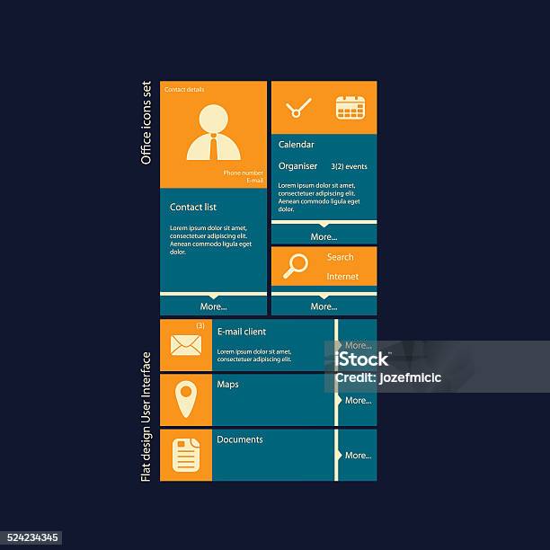 Graphic User Interface Vector Illustration In Modern Flat Design Stock ...
