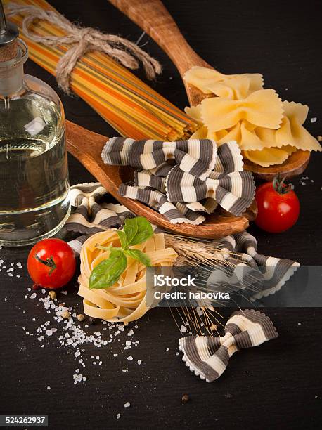 Pasta Concept Stock Photo - Download Image Now - Backgrounds, Basil, Brown