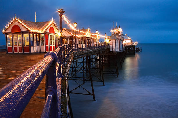 Eastbourne pier at dusk. stock photo