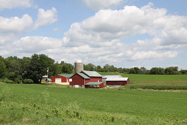 istock Wisconsin Farm Under Clouds And Sky 524286853