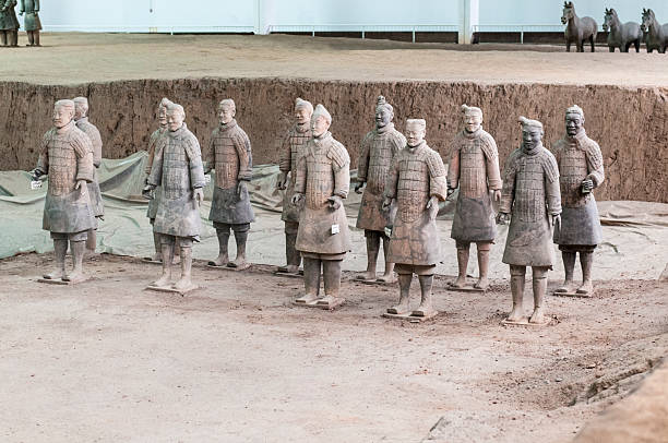 terracota warriors - terracotta power famous place chinese culture fotografías e imágenes de stock