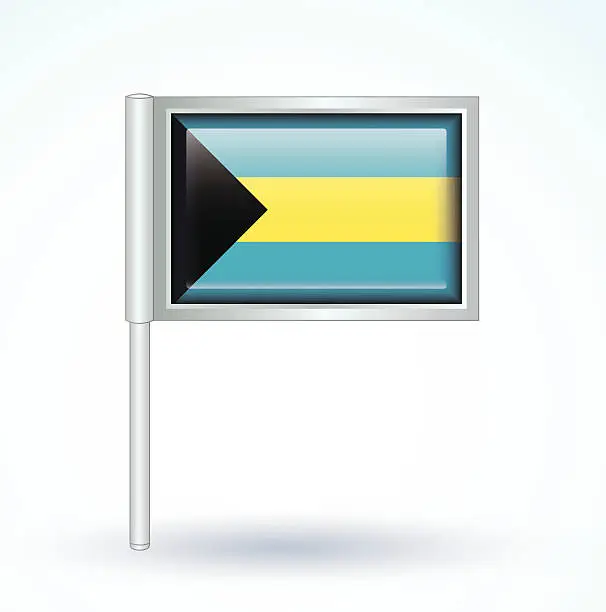 Vector illustration of Flag of Bahamas, vector illustration