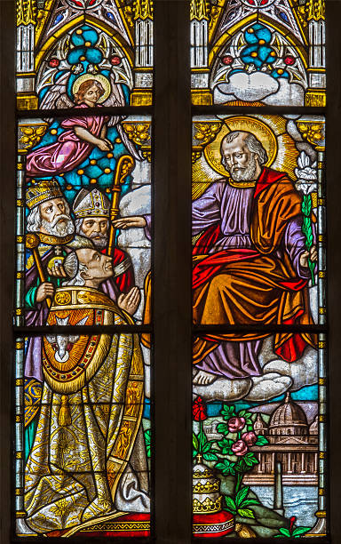 istock Trnava - Saint Joseph on windowpane in St. Nicholas church. 524299261