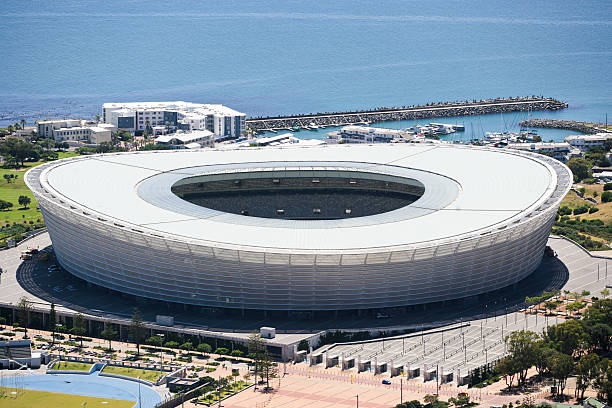 Football stadium in Cape Town stock photo